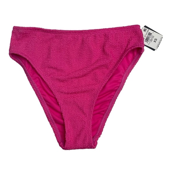 Bar III Tank Bra Bikini Top & High Leg Bottoms Candy Kiss Pink Textured XS New - Picture 7 of 10